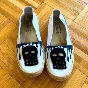 Women's White Skull Espadrilles